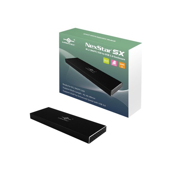 Vantec NexStar SX NST-M2STS3-BK - Storage enclosure - M.2 - M.2 Card - USB 3.0