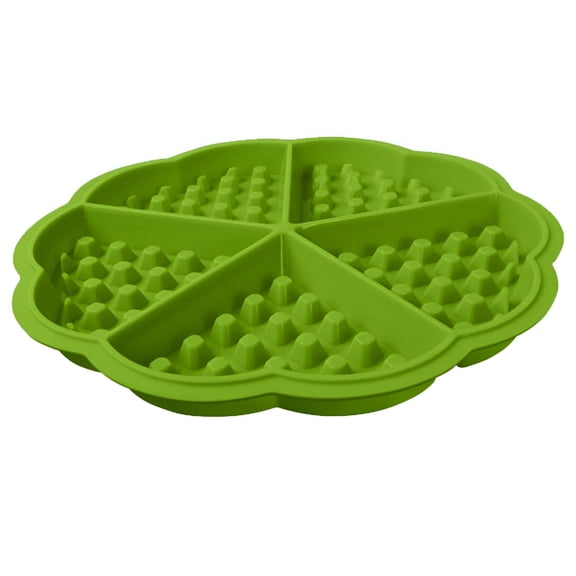 LAMIRO Lick Mat for Dogs and Cats Premium Silicone Pet Licking Mats with Suction Cups Anxiety Relief Dental Health and Slow Feeding Durable and Easy to Clean - 5 even waffle green