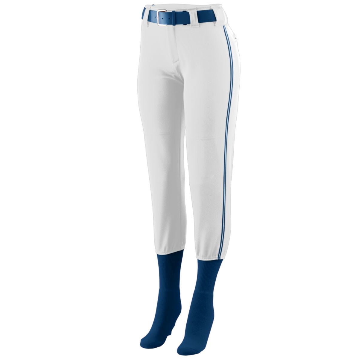 Augusta Sportswear L Girls Low Rise Collegiate Pant White/Navy/White 1249