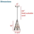 thumbnail image 4 of Aspen Creative 61132-11, One-Light Hanging Mini Pendant Ceiling Light, Transitional Design in Nickel Finish, 7 3/4" Wide, 4 of 6