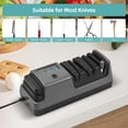 thumbnail image 3 of M Buder Multifunctional Electric Knife Sharpener, 5-Stage System Kitchen Sharpening Tool for Straight Blades, Serrated Knives, Scissors & Ceramic Knives, Corded Electric, Black (13.39 inches / 34 cm), 3 of 4