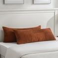 thumbnail image 6 of Fancy Homi Set of 1 Rust Boho Long Lumbar Body Decorative Throw Pillow Cover 14x36 inch for Bed Couch Bedroom Bench, Soft Patchwork Corduroy Textured Pillow Case, Rustic Farmhouse Room Decor, 6 of 7