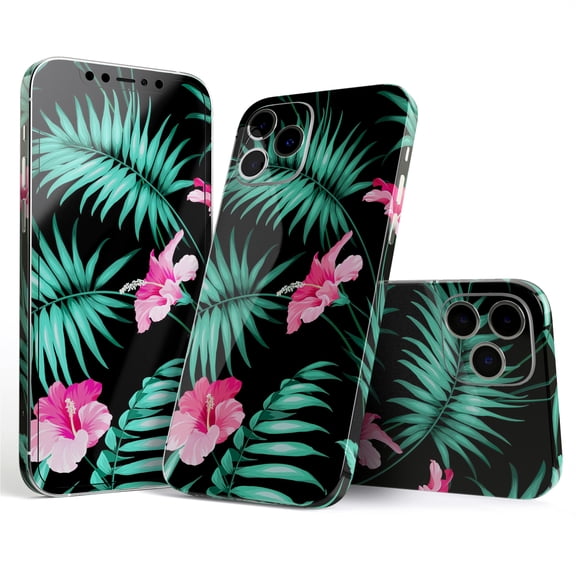 DesignSkinz Tropical Mint and Vivid Pink Floral Full-Body Skin Decal Wrap Cover for iPhone 16