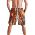 thumbnail image 3 of Dailycode Men's Quick Dry Swim Trunks Beach Shorts Casual Summer Board Shorts with Pockets, Blue Red Orange Tie Dye, 3 of 8