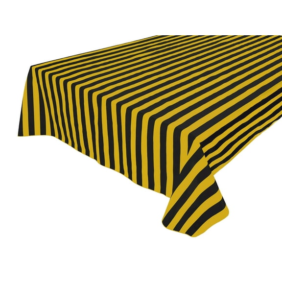 Cotton Tablecloth Stripes Print / 1 Inch Wide Stripe Yellow and Black