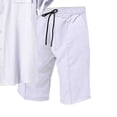 thumbnail image 4 of Yaoyar Men's Summer Linen 2 Piece Sets, Short Sleeve Loose Lapel Button Down Shirts & Shorts Vacation Beach Outfits, 4 of 4