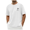 thumbnail image 2 of LUOGENLI T-shirts pour Homme pour Hommes T-shirts Graphiques Vintage T-shirts à Imprimé Floral et Lettrage Col Rond Manches Courtes T-shirts Décontractés d'Été Mode Urbaine Blanc TTG, 2 of 5