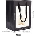thumbnail image 2 of 10 paquetes de bolsas de papel Kraft negras con ventana, bolsas de regalo de 25x18x13cm con ventana transparente para embalaje de regalo de dulces de Navidad y Halloween, 2 of 5