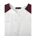 thumbnail image 4 of Ma Croix Men's Premium Baseball Tee Button Down Two Tone Raglan Short Sleeve Jersey, 4 of 7