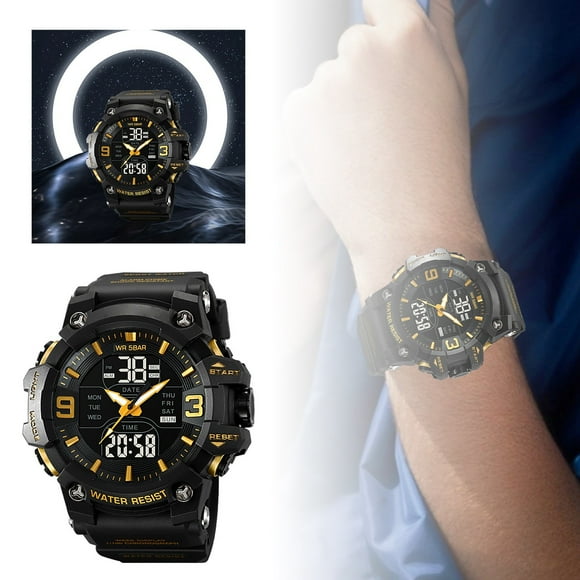 Hearth & Gear Men's Function Night Light Student Watch Movement Pointer Electronic Watch for Blind Men Digital Analog Watch Men Womens Field Watch Watch Socks Windup Watch Men Wrist for Women Womens