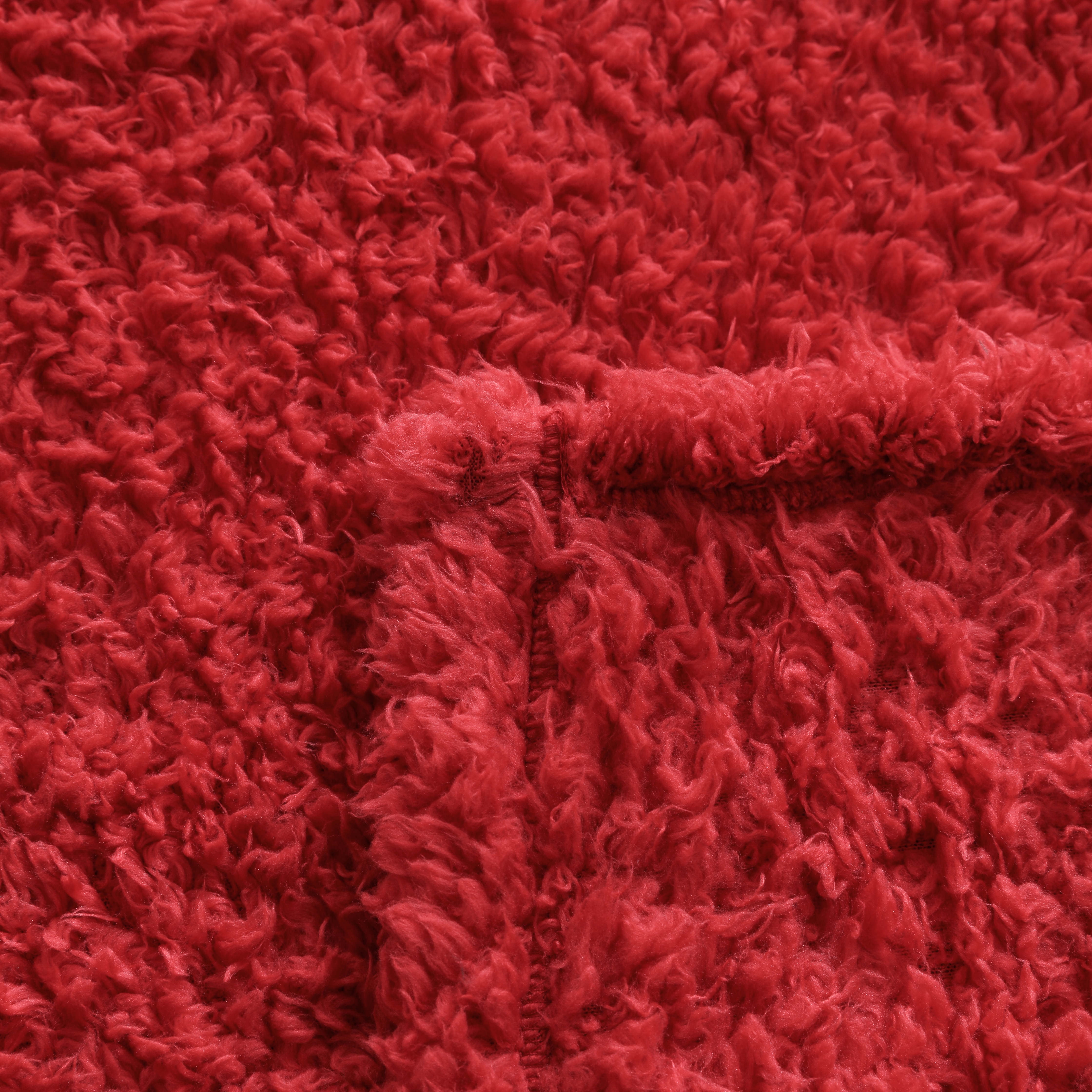 Mainstays Faux Shearling Blanket, Dk. Red, Full/Queen 90"X90", for Adult