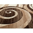 thumbnail image 3 of Desert Swirl Brown & Beige Modern Geometric Comfy Casual Spiral Hand Carved Area Rug Easy to Clean Stain Fade Resistant Contemporary Thick Soft Plush Living Dining Room Rug, 3 of 3
