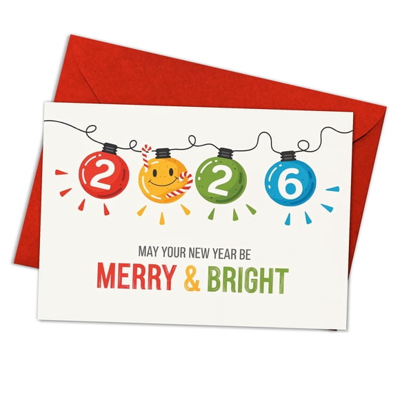 Tarjeta de Felicitación Podagree Año Nuevo Feliz y Brillante 21x13 cm