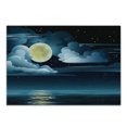 thumbnail image 1 of Night Cutting Board, Clouds Full Moon and Stars over the Sea Romantic Fantasy Graphic Print, Decorative Tempered Glass Cutting and Serving Board, Small Size, Black Pale Blue Eggshell, by Ambesonne, 1 of 1