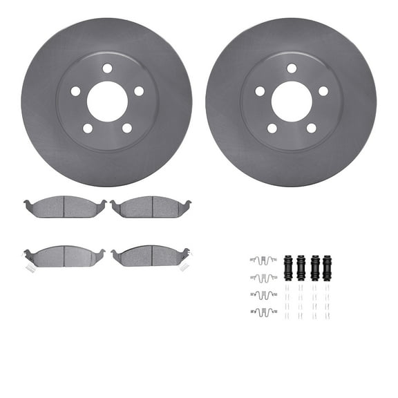 Dynamic Friction Company Front Brake Rotors with 5000 Advanced Brake Pads includes Hardware 6512-39046