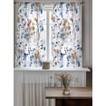 thumbnail image 4 of Blue Brown Spring Floral Curtains 45 Inch Length, Sheer Curtains for Bedroom Living Room Window Summer Botanical Art Rod Pocket Voile Drapes Kitchen Curtains Small Half Window 42"x45" 2 Panels, 4 of 6