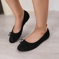 thumbnail image 6 of Womens Ballet Flats Comfortable for Work Slip On with Bow Velvet Soft Quilted Insole Office Casual Everyday Shoes, Black,Size 8.5, 6 of 7