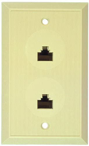 8 Conductor 8 Position Keyed Flush Mount Duplex Wall Outlet Jack Ivory