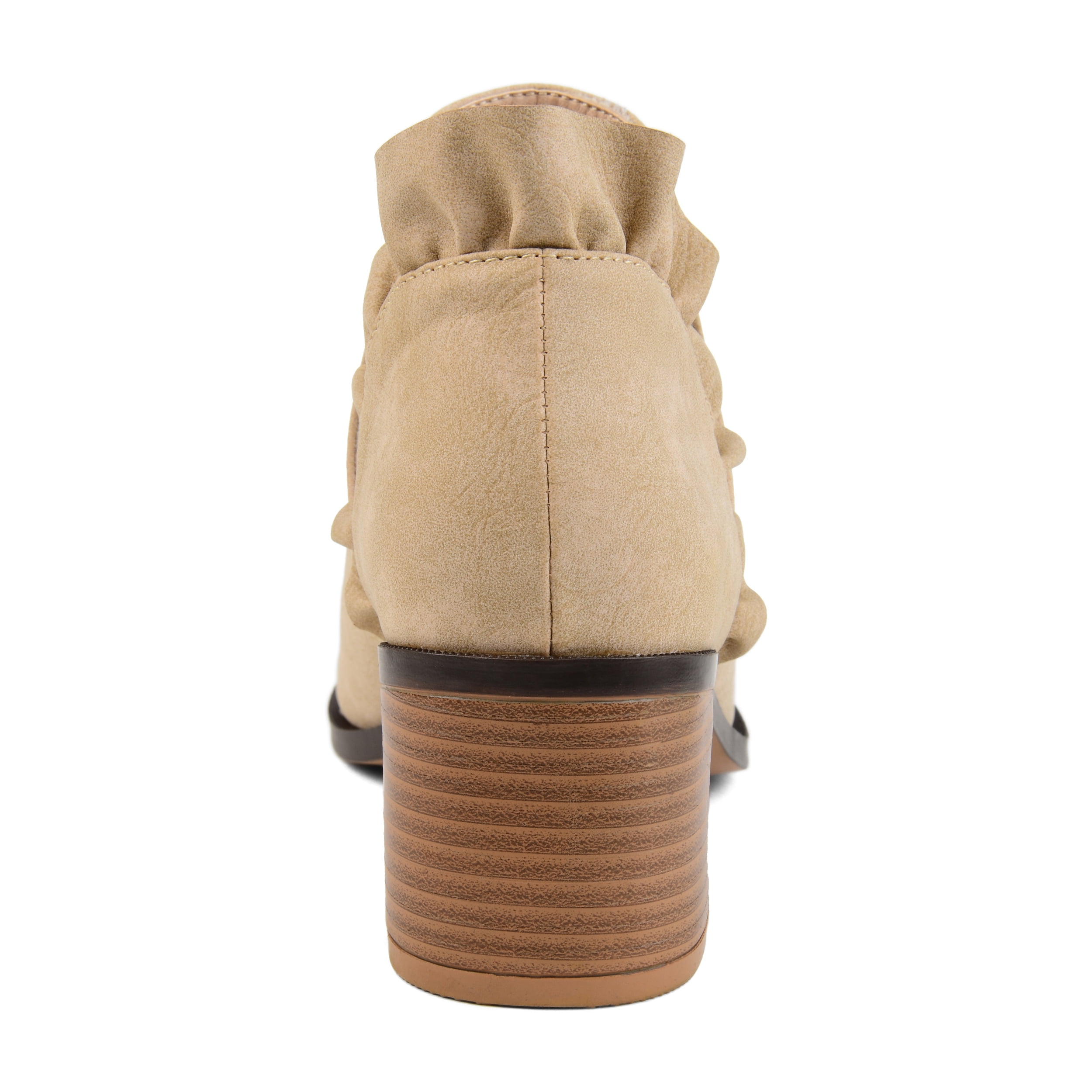 Journee Womens Lennie Slip On Stacked Heel Booties