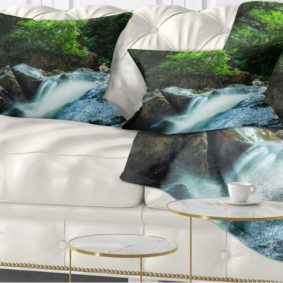 Designart 12" x 20" Multi-color Polyester Throw Pillow