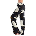 thumbnail image 2 of WTOBBY Women's Drawstring Halloween Print Trousers, Casual Loose Fit Novelty Pants with Elastic Waist for Seasonal Holiday Outfits,White L, 2 of 7