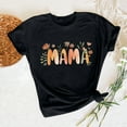 thumbnail image 6 of Mother's Day Gift Women's Tees Mom Flower Print Short Sleeve Graphic T-Shirt Summer Casual Crew Neck Tops (L, Black), 6 of 7