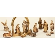 11-Piece Inspirational Brown and Gold Christmas Nativity Figure Set