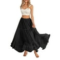 thumbnail image 2 of Lnzyyephy Women’s Tulle Long Skirts Elastic High Waist Ruffle Hem Tutu Skirts Fluffy A-line Midi Skirts, 2 of 8