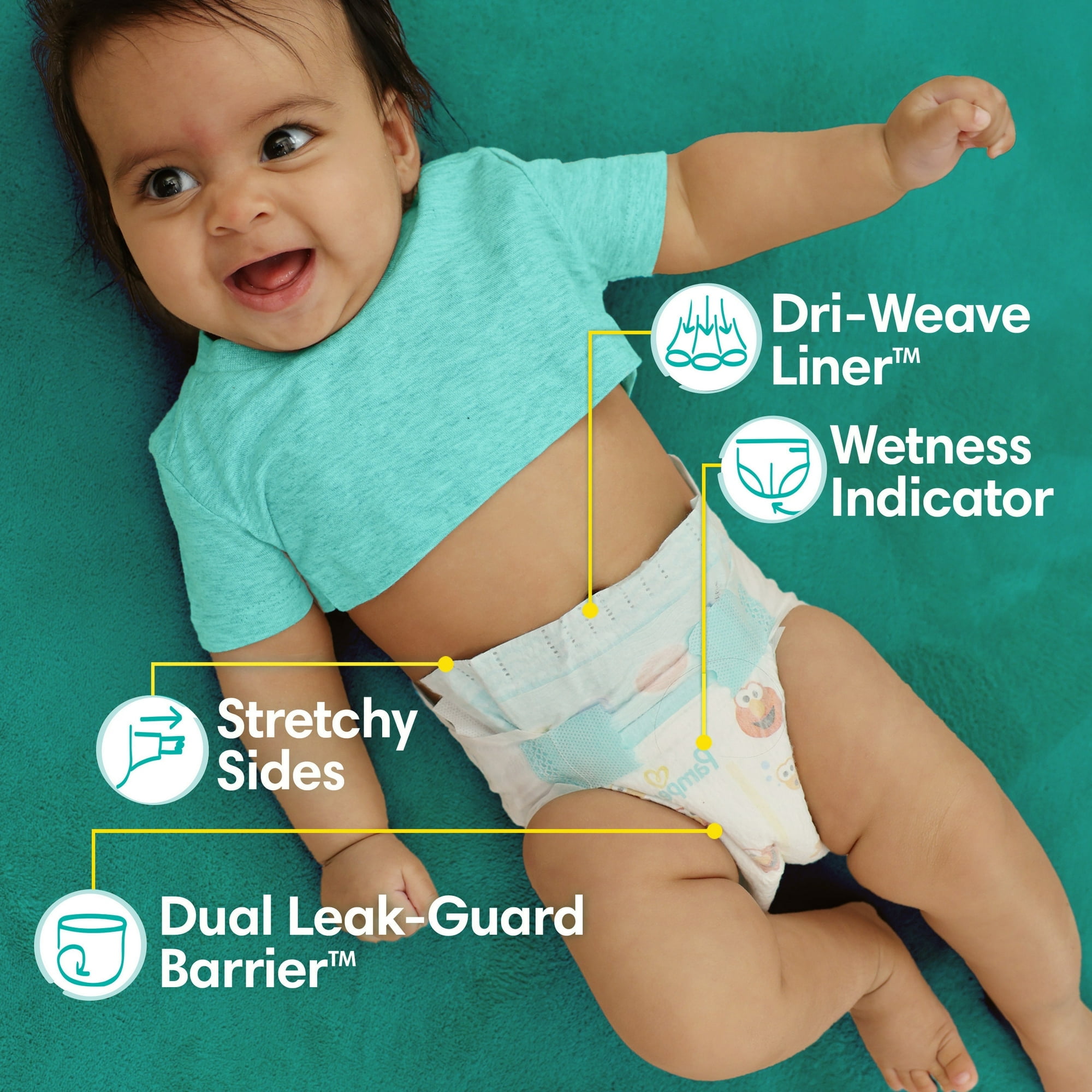 Baby Dry Baby Diapers Size 6, 64 Count (Select for More Options)