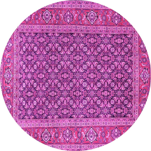 Ahgly Company Indoor Round Persian Pink Traditional Area Rugs, 7' Round