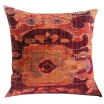 Plutus Sonoma Canyon Magenta Coral and Blue Handmade Luxury Pillow - Double sided 16" x 16"