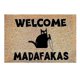 thumbnail image 1 of Dark Cat Welcome Madafakas Full Print Doormat Funny Doormat Home Decor Kitchen Bathroom Decor BlackBrown, 1 of 5