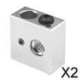 thumbnail image 1 of Paquete de 2-6 bloques de aluminio calentador para Reprap MK8 impresora 3D agujero de tornillo M3 2 piezas, 1 of 8