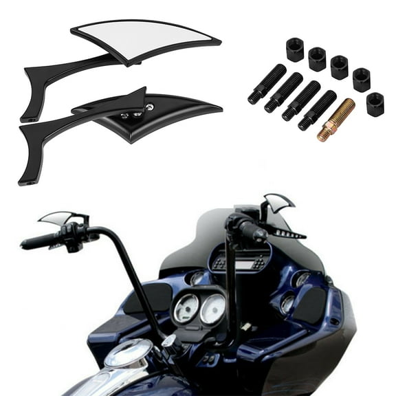 2pcs For Harley Honda Yamaha Kawasaki Suzuki Universal Motorcycle Blade Rear View Mirrors Wing Type Mirror