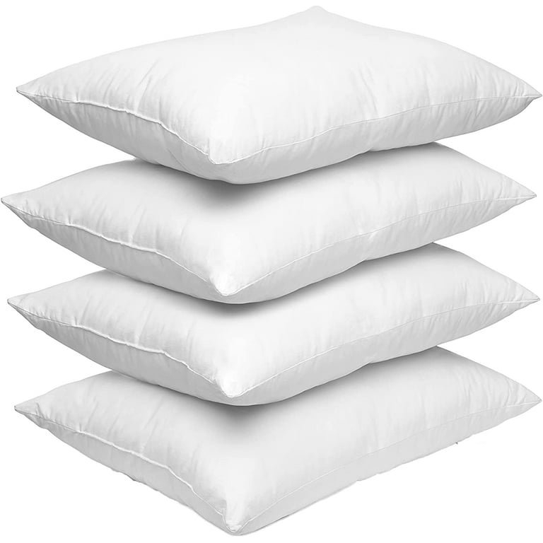 Mocassi 16 x 16 Pillow Inserts (Set of 4) Square Form Throw Pillow Inserts  with Poly-Cotton Shell and Siliconized Fiber Filling - Ideal for Couch and  Bed Pillows, 16 x 16 inch 