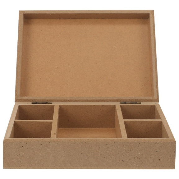 HAKIDZEL Small Wood Boxes Brown 1Pack 6.5x4.9x2.0in