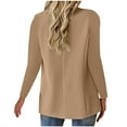 thumbnail image 4 of Dazajoo Blazers for Women Business Casual Plus Size Open Front Long Sleeve Blazer Jackets Lapel Collar Work Office Cardigans Daily Deals,Khaki,M, 4 of 7