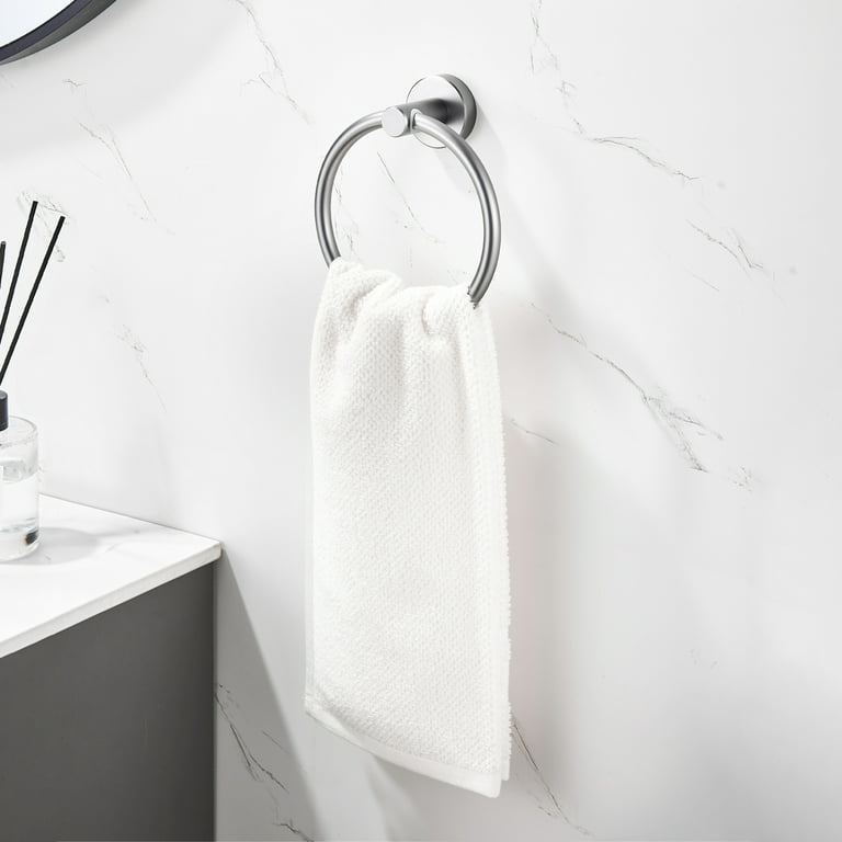 IVV Bath Towel Ring Aluminum 6.3 Round Towel Holder for Bathroom Kitchen,  Gray 