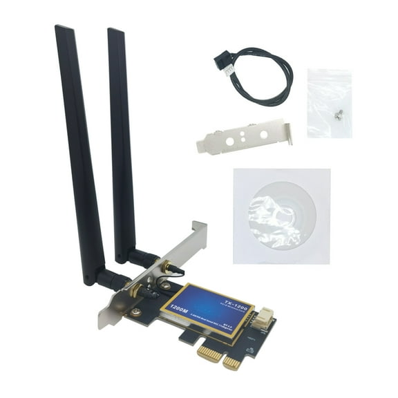 Dual Band PCIE WiFi Adapter for Desktop PC PCI-E Wireless Network Bluetooth Card TX-1200 2.4Ghz/5Ghz TAPDRA Accessory Part