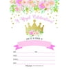 25 Watercolor Princess Kids Party Invitation