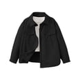thumbnail image 2 of Wilark Girls Fall Corduroy Shirt Jackets Lightweight Long Sleeve Collared Casual Trendy Loose Fit Kids Shackets with Pockets Black 6, 2 of 7