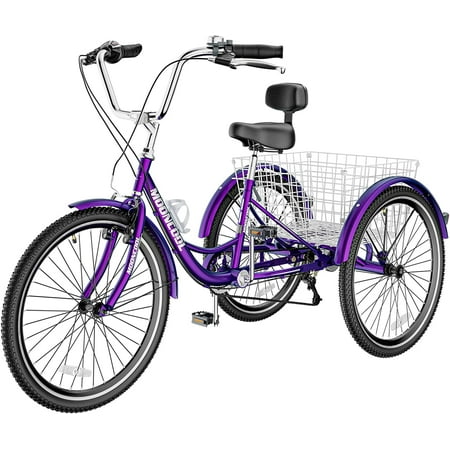 Mooncool Adult Tricycle 20/24/26 inch 7 Speed  Three Wheel Bicycle for Adult  Trike Cruiser W/ Tools & Big Basket for Exercise Shopping Picnic Outdoor Activities price history on PriceWatchPro