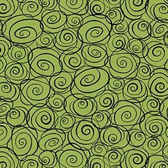 Green Not Your Garden Swirl Pattern Cotton Fabric Sold by The Yard