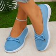 thumbnail image 5 of Womens Breathable Knit Mesh Slip On Loafers Casual Bow Ballet Flats Shoe Comfortable Round Toe Lightweight Walking Shoe Business Office, 5 of 8