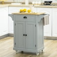thumbnail image 2 of HOMCOM Rolling Kitchen Cart with Drawer, Towel Racks and Storage Cabinet, 2 of 10