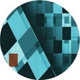 thumbnail image 1 of Ahgly Company Machine Washable Indoor Round Transitional Dark Turquoise Green Area Rugs, 5' Round, 1 of 7