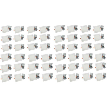 

American Imaginations 48 Pieces Set Of 4-in. W Square Aluminum Semi-Recessed Pot Lights In White AI-29252