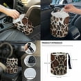 thumbnail image 7 of Jeiento Brown Cow Print 14 PCS Car Seat Cover Full Set with Steering Wheel Cover Seat Belt Covers Trash Can Rear View Mirror Cover Center Console Cover Cup Coasters Handbrake Cover Set, 7 of 7
