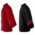 thumbnail image 3 of Warrior Point men,s multicolors with Black Piping 3/4 Sleeve Chef Coat (set of 2 pcs) Kitchen Bakery & Proffesional Chef coat, 3 of 4
