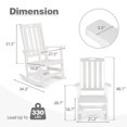 thumbnail image 6 of Aoodor Outdoor Rocking Chair, Ergonomic HDPE Rockers with All-Weather Design for Patio or Porch, White, 6 of 10